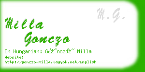 milla gonczo business card
